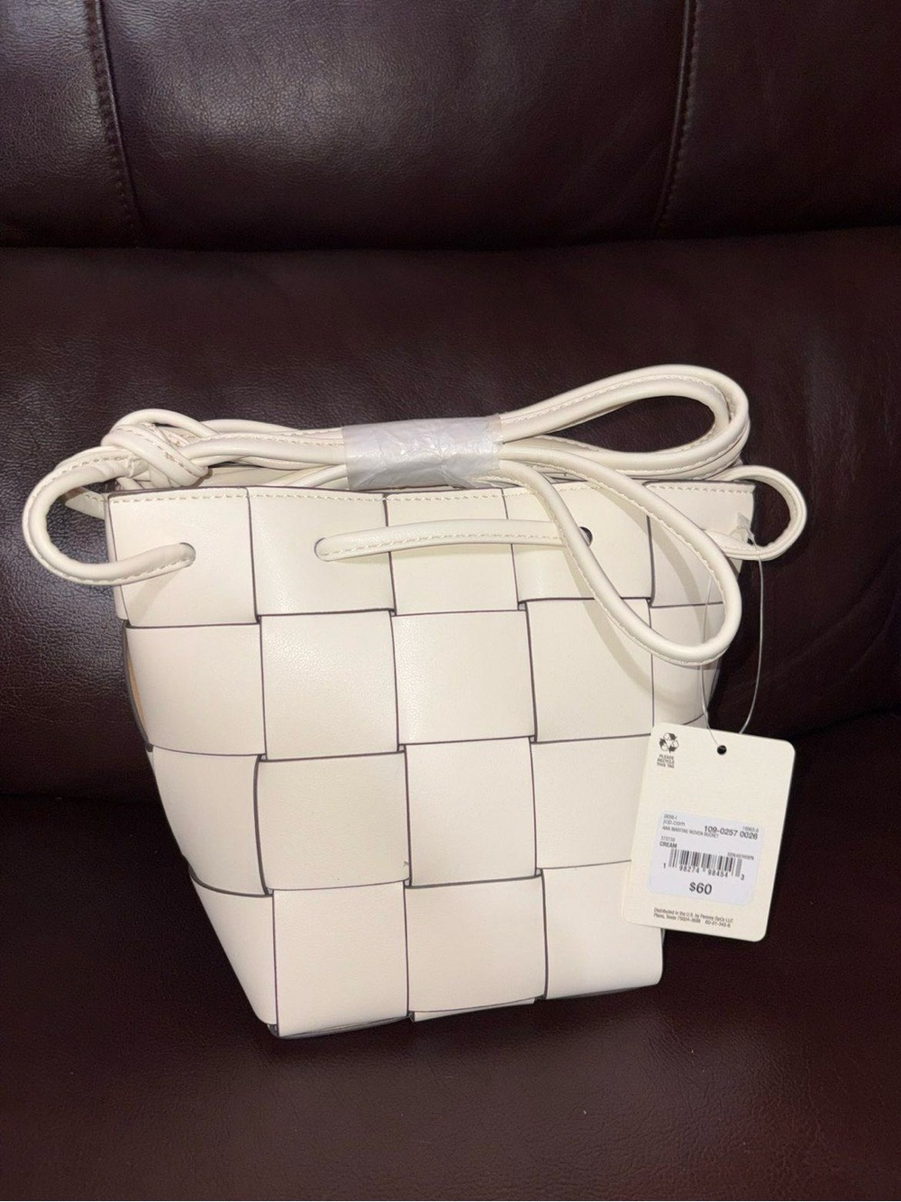 Woven Crossbody Bag - Cream